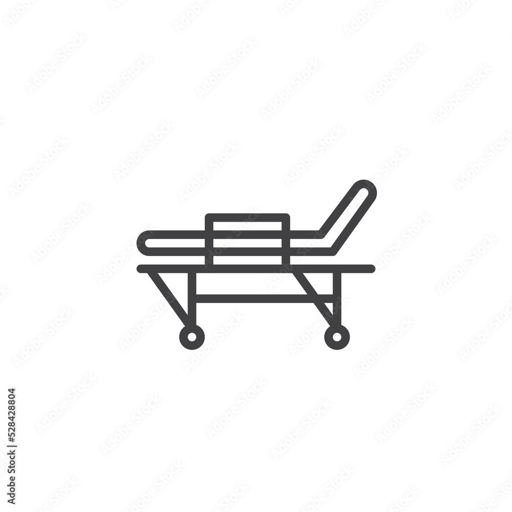 Medical stretcher line icon Medical stretcher line icon