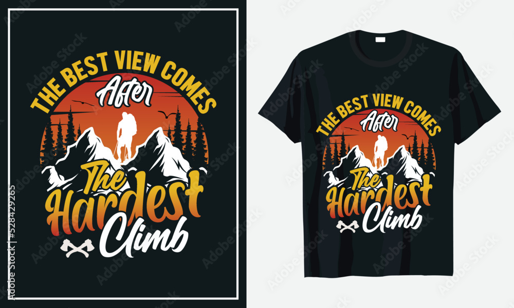 Hiking T-shirt Design Vector Hiking T-shirt Design Vector
