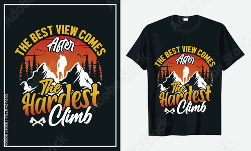 Hiking T-shirt Design Vector