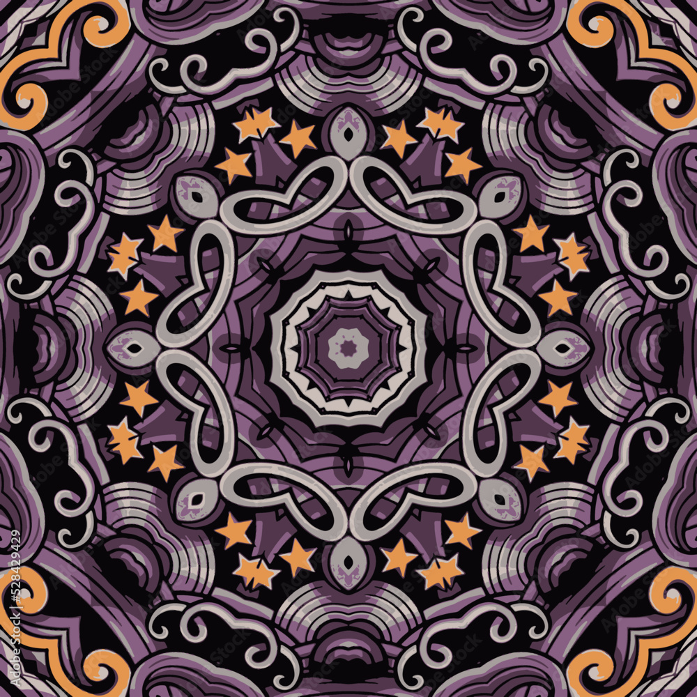 Festive colorful mandala art pattern geometric vector
