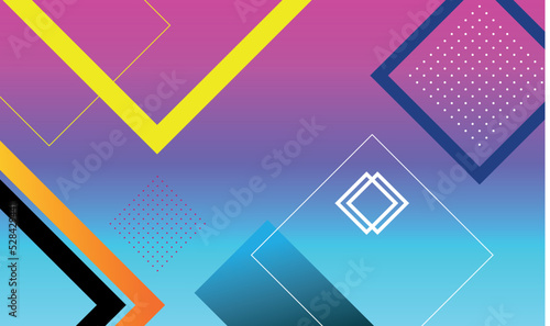 Vector illustration background yellow square and gradient pink and blue. Perfect for book background, presentation