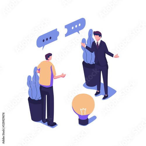 Businessmen discuss social networks news social networks chat dialogs speech bubbles