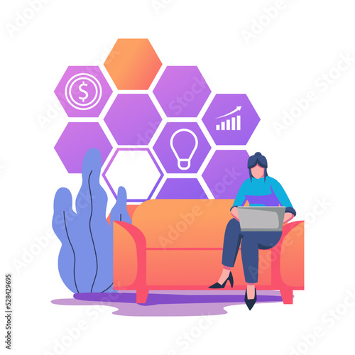 Bussines incubator flat style illustration design