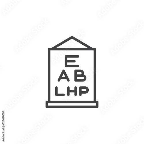 Eye test chart line icon