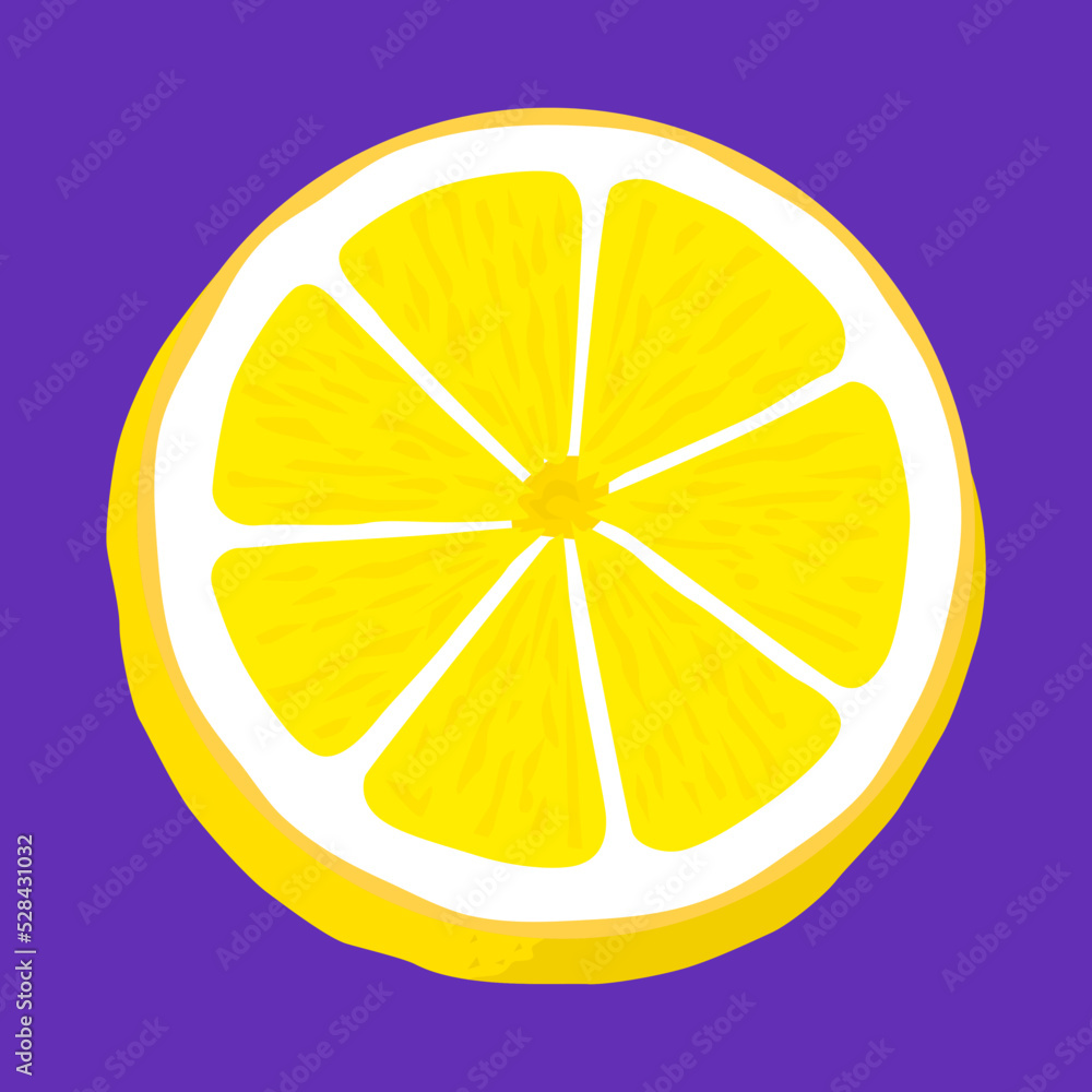 Half of a lemon, illustration, vector, cartoon Half of a lemon, illustration, vector, cartoon