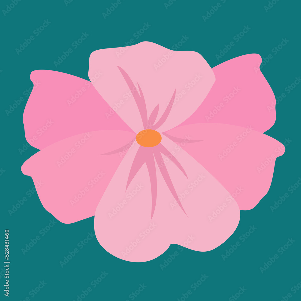 Fototapeta premium Pink flower, illustration, vector, cartoon
