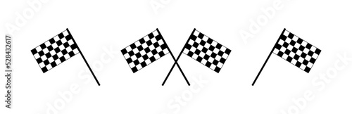 Start, finish flag icon. Race symbol. Sign f1 vector.