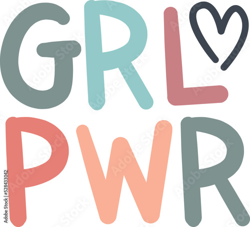 Acronym of girl power, illustration