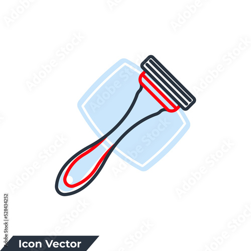 shaving razor icon logo vector illustration. Shaving Razor Blade symbol template for graphic and web design collection