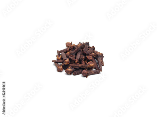 Cloves isolated on white background, selective focus