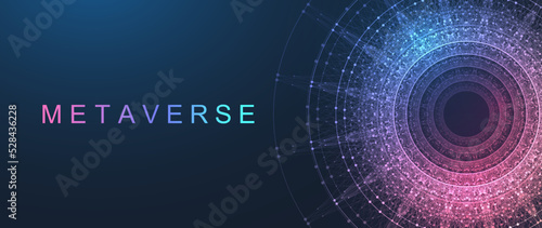 Virtual global internet connection metaverse with a new experience in metaverse virtual reality technology. Metaverse digital world smart futuristic interface technology background, futuristic vector