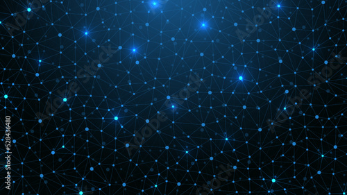 Digits abstract background with connected line and dots, web cover. Digital neural networks. Network and connection background for your presentation. Web graphic background. Vector illustration.