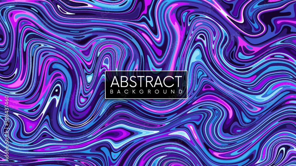 Abstract vector background with mixing paint effect. Swirling liquid neon paint or resin with flow effect. Ink marbling for modern creative trendy design cover, flyer, poster, brochure