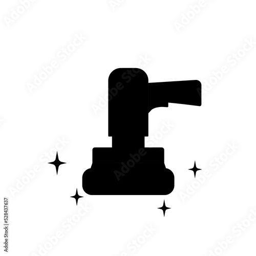 Polisher vector silhouette black color isolated.Polisher icon