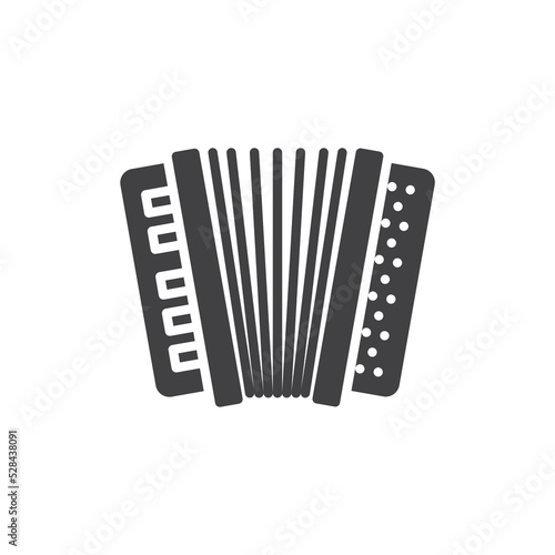 Accordion musical instrument vector icon