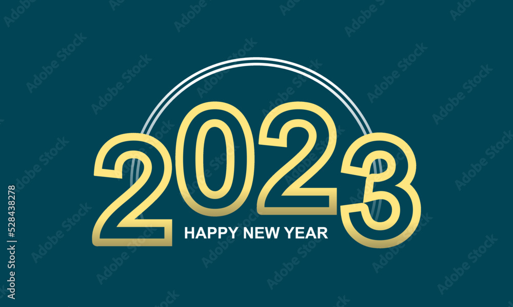 Golden yellow luxury chinese happy new year 2023, year of the rabbit on blue background flat vector design.