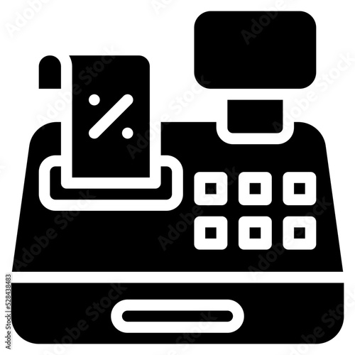 cash register glyph icon
