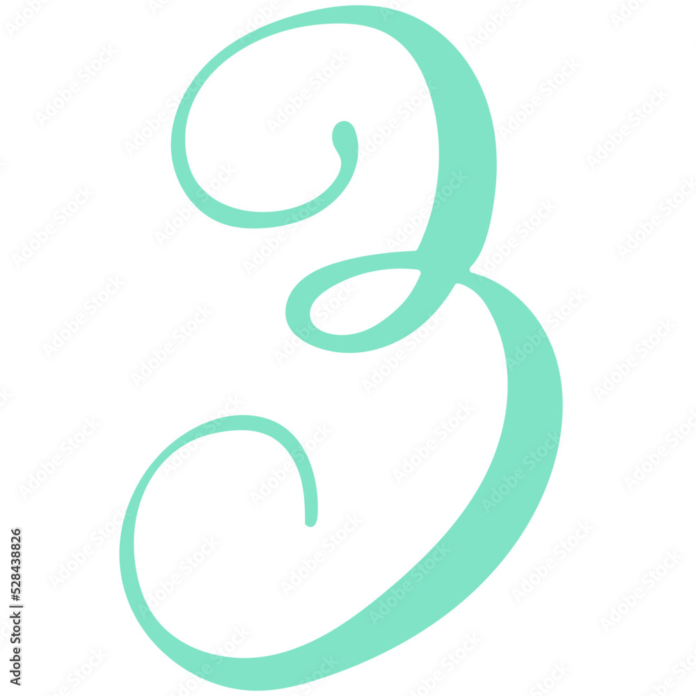 Number three Element Illustration Number three Element Illustration