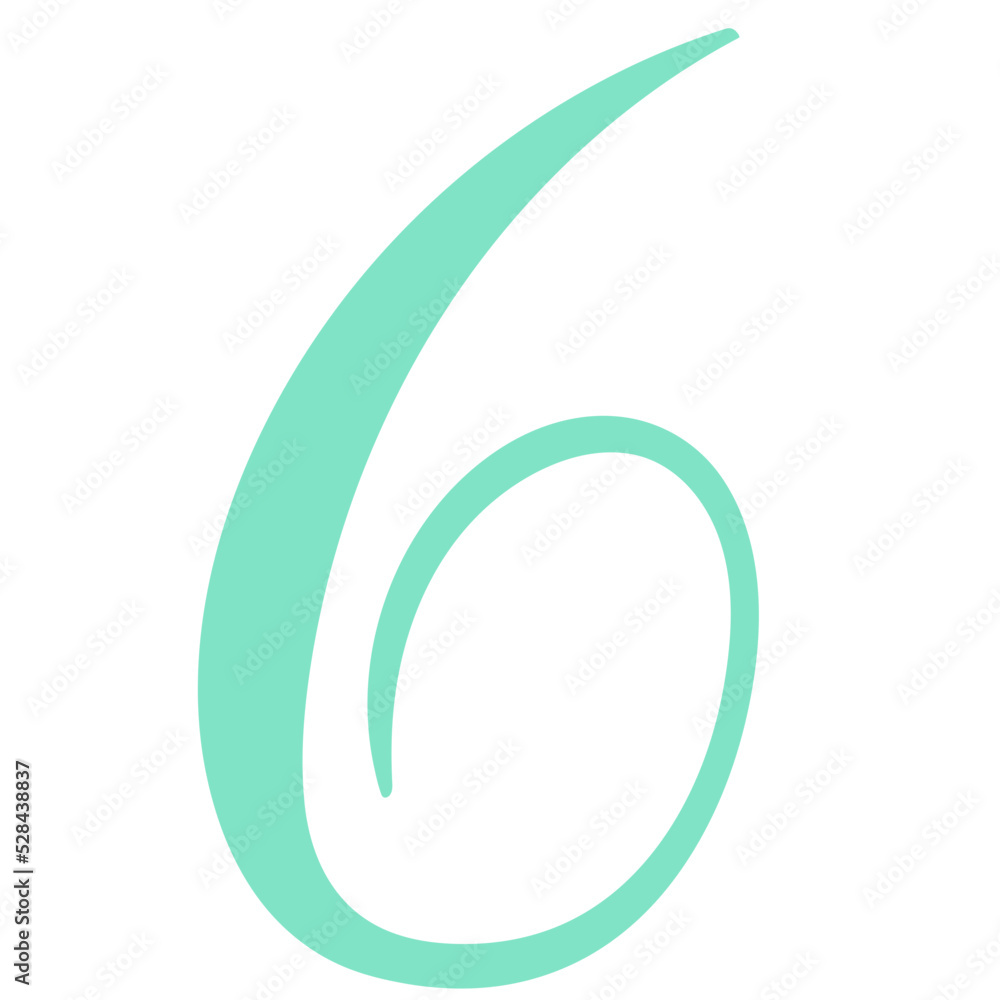 Number Six Element Illustration Number Six Element Illustration