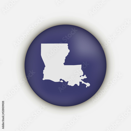 Louisiana state circle map with long shadow