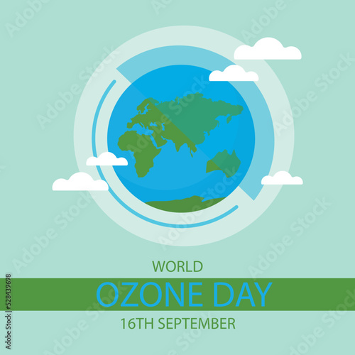 Flat world ozone day illustration Vector illustration.