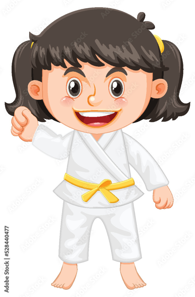 A girl in taekwondo uniform