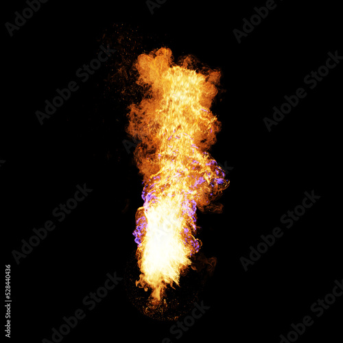 Burning Fire and Flames Overlay on Black Background 