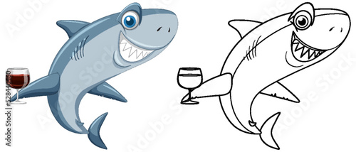 Doodle animal character for shark
