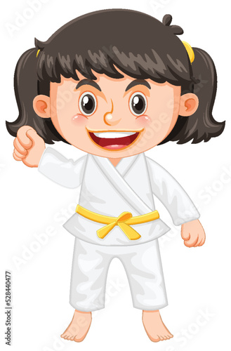A girl in taekwondo uniform