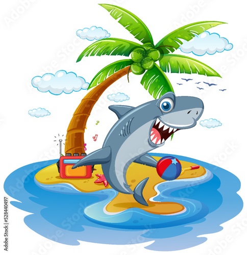 Shark relaxing on the island