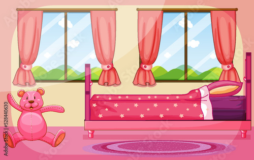 Pink bedroom background template