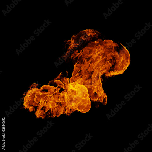 Burning Fire and Flames Overlay on Black Background
 photo