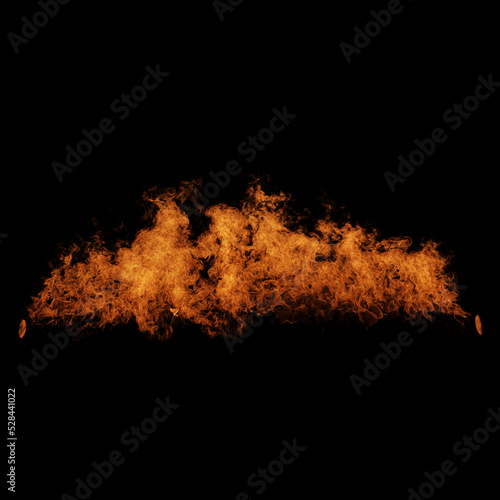 Burning Fire and Flames Overlay on Black Background 