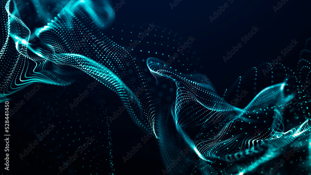 Futuristic point wave. Abstract background with a dynamic wave ...