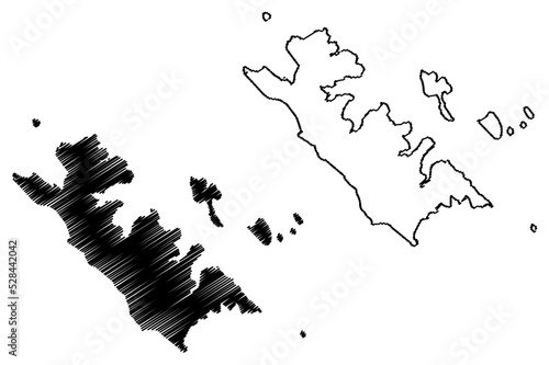Bathurst island (Western Australia, Commonwealth of Australia, Buccaneer Archipelago, Indian Ocean) map vector illustration, scribble sketch Bathurst map photo