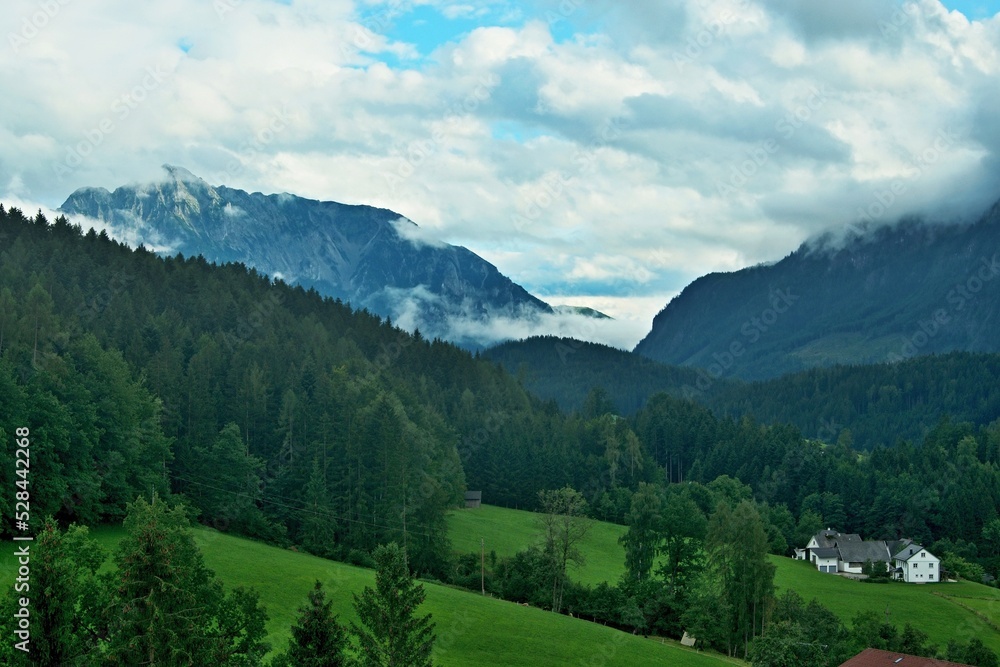 Fototapeta premium Austrian Alps - view from Edlbach in the Windischgarsten area of the Haller Mauern