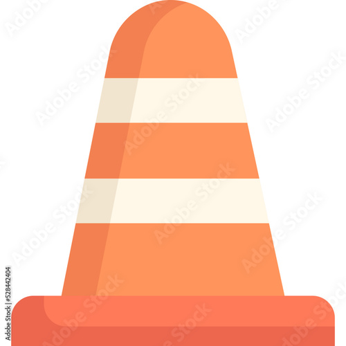 traffic cone flat icon