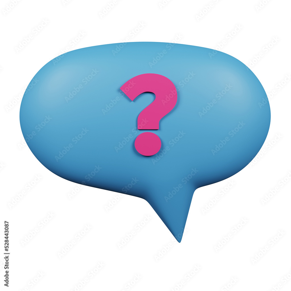 Question mark speech bubble. 3D rendering Question mark speech bubble. 3D rendering
