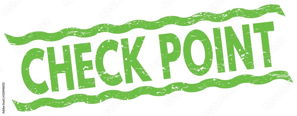 CHECK POINT text on green lines stamp sign. CHECK POINT text on green lines stamp sign.