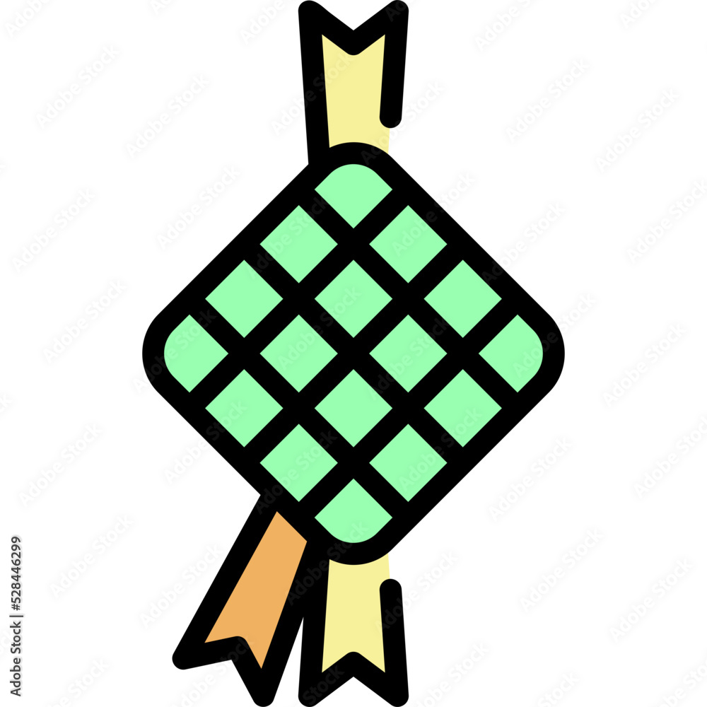 ketupat line color icon