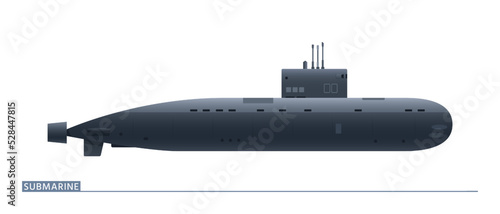 Navy submarine with retractable special devices from the conning tower.