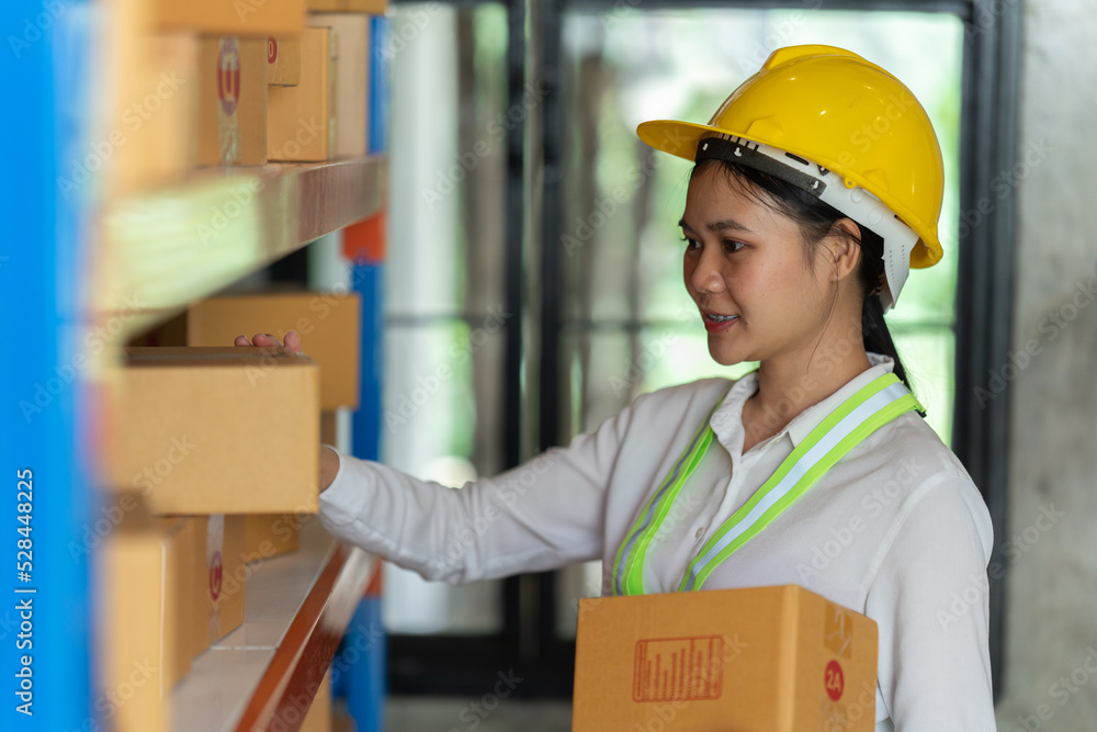 Industrial asian worker women in factory, worker working in warehouse stock checking. supervisor team control and management. Business factory industry concept. logistics warehouse people. Industrial asian worker women in factory, worker working in warehouse stock checking. supervisor team control and management. Business factory industry concept. logistics warehouse people.