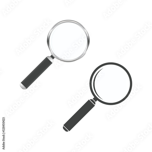 Magnifying glass in realistic style. The magnifier or loupe sign isolated on transparent background. Search and inspection symbol. Vector illustration EPS 10.