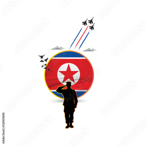 Celebration of North Korea independence day The Democratic People's Republic of Korea (DPRK) was proclaimed on 9 September, with Kim as Premier. On 12 December 1948, Vector illustration, 