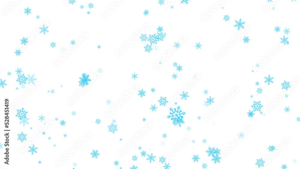 Abstract turquoise snowflakes falling slowly from the sky. White background. Overlay. Snowfall in winter. 29,97 fps Abstract turquoise snowflakes falling slowly from the sky. White background. Overlay. Snowfall in winter. 29,97 fps