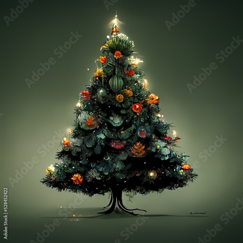 An abstract hand drawing Christmas tree 