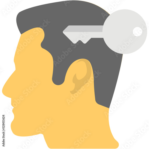 Key Mind Vector Icon