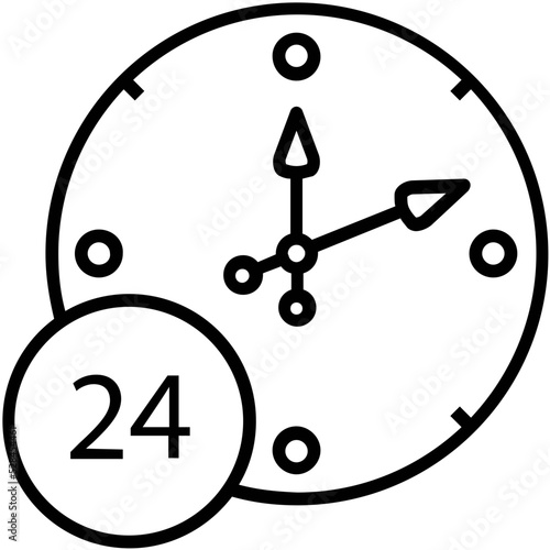 24 Hours Vector Icon