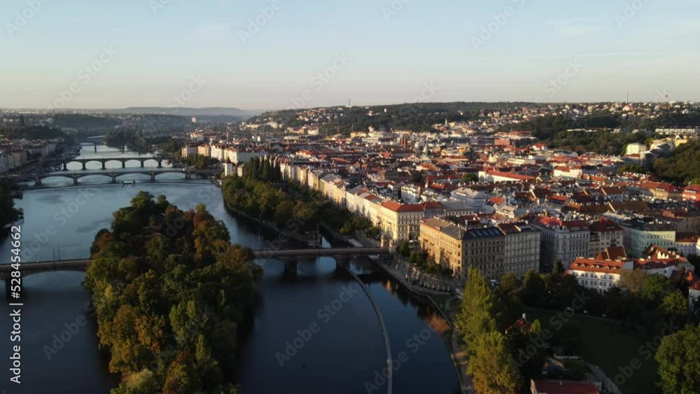 Prague Vitava river and the old town Prague Vitava river and the old town