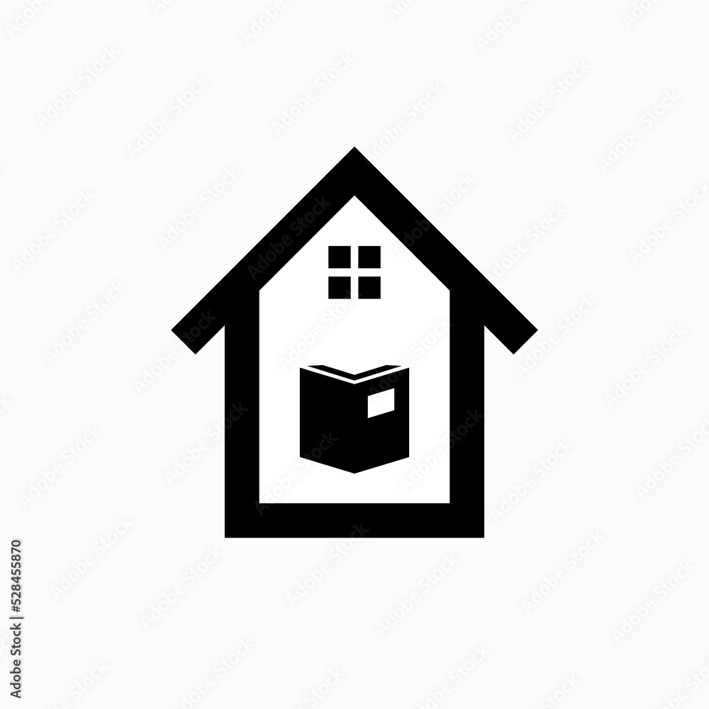 Learning Home Icon. Home Schooling Symbol - Vector. Learning Home Icon. Home Schooling Symbol - Vector.
